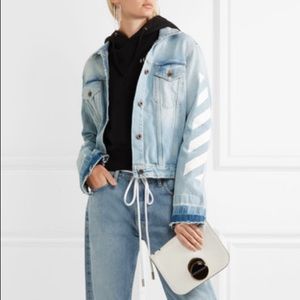 OFF-WHITE C/O VIRGIL ABLOH Diagonal Sleeve Denim Jacket In Bleach White - Blue
